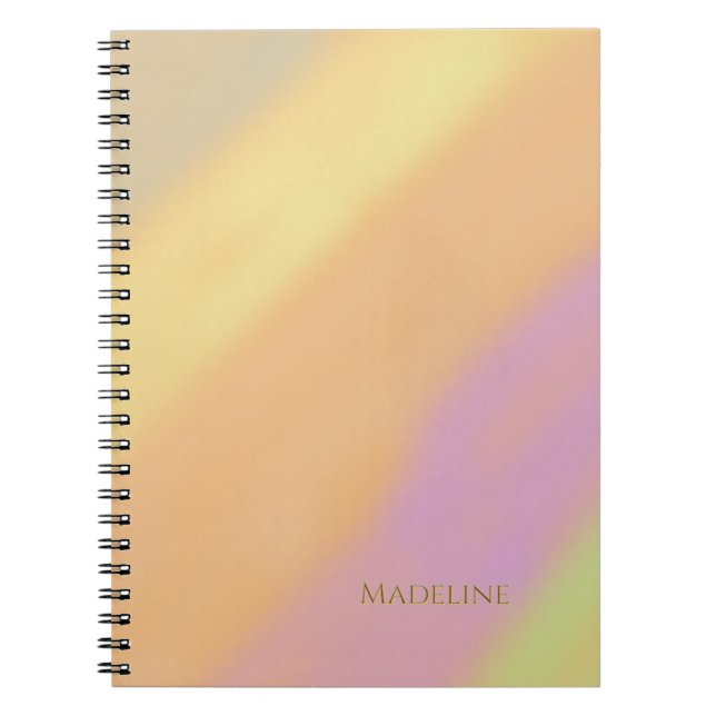 Custom Name on Cotton Candy Colors Notebook (Front)