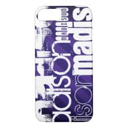 Custom Name on Deep Violet Purple Stripes iPhone 8/7 Case
