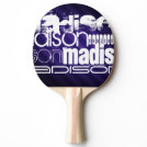 Custom Name on Deep Violet Purple Stripes Ping Pong Paddle Custom Name on Deep Violet Purple Stripes Ping Pong Paddle