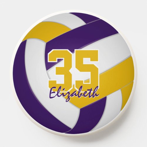 custom name on purple gold team colors volleyball PopSocket