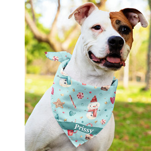 Custom Name on Snowman Sweets Square Scarf Bandana