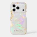 custom name opal stone design iPhone 17 pro case<br><div class="desc">opal gemstone photo iphone case</div>