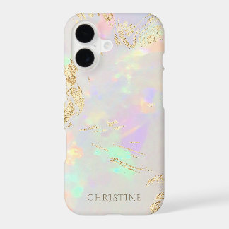 custom name opal stone design iPhone 17 case
