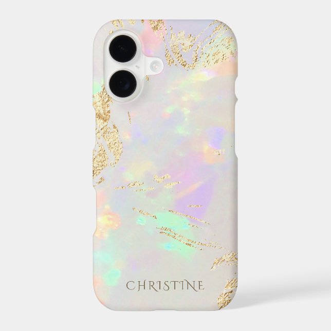 custom name opal stone design iPhone case (Back)
