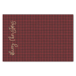 Custom Name or Message Buffalo Plaid Red Black Tissue Paper