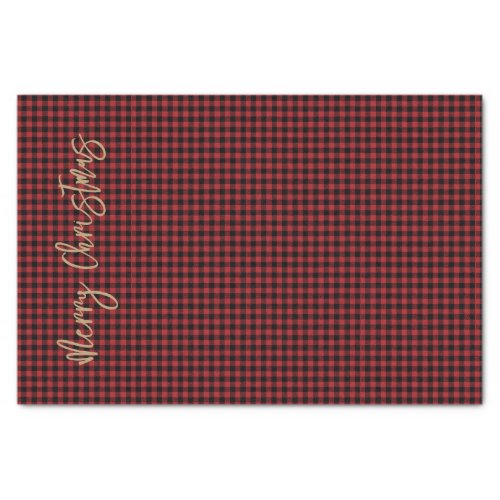 Custom Name or Message Buffalo Plaid Red Black Tissue Paper