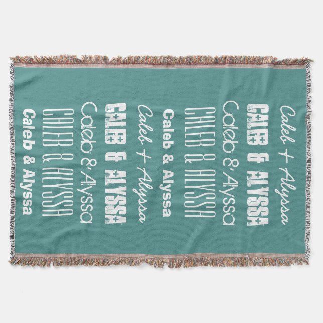 Custom Name or Names or Custom Saying A11A Throw Blanket (Front)