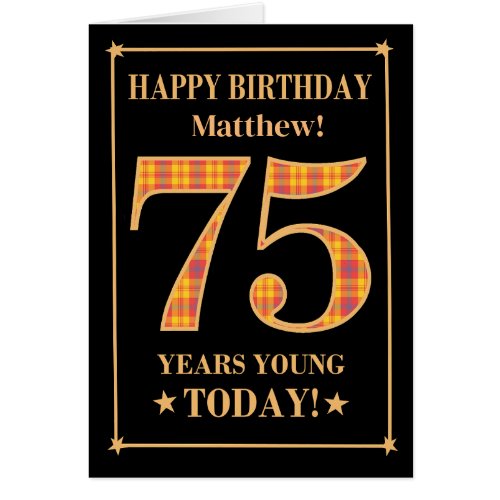 Custom Name or Relation 75th Birthday Tartan Card