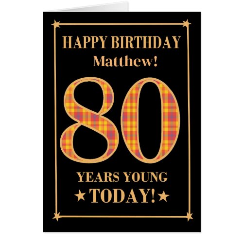 Custom Name or Relation 80th Birthday Tartan Card