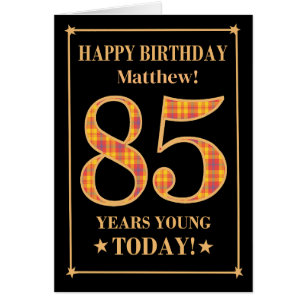 Custom Name or Relation 85th Birthday Tartan Card