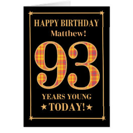 Custom Name or Relation 93rd Birthday Tartan Card