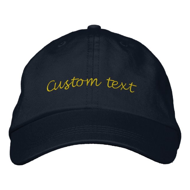 Custom Name or Text  Embroidered Baseball Cap (Front)
