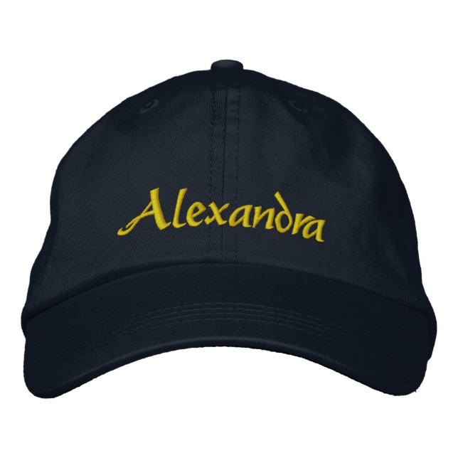 Custom Name or Text  Embroidered Baseball Cap (Front)