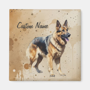 Custom Name or Text German Shepherd dog pet Magnet