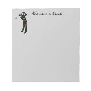 Custom Name or Text Golf, Sport Motivational Words Notepad