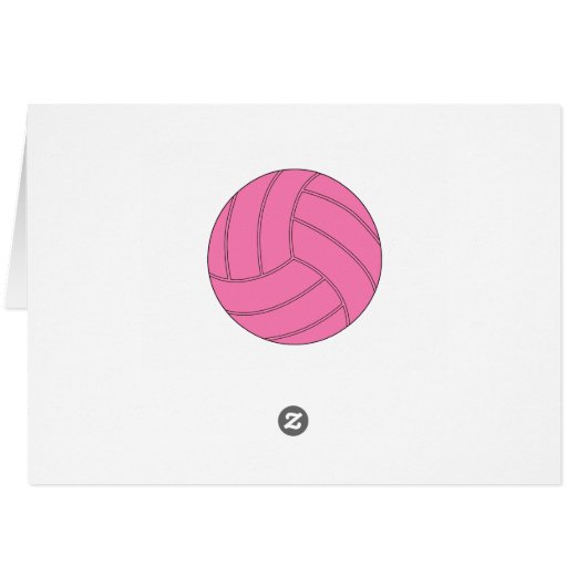 Custom Name or Text Pink Volleyball Greeting Card (Back Horizontal)