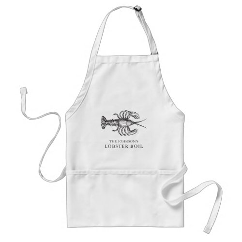 Custom Name or Text Seafood Lobster Chef Adult Apron