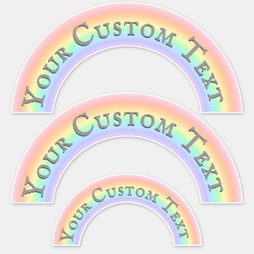 Custom Name or Text Set of 3 Rainbow Arch Sticker