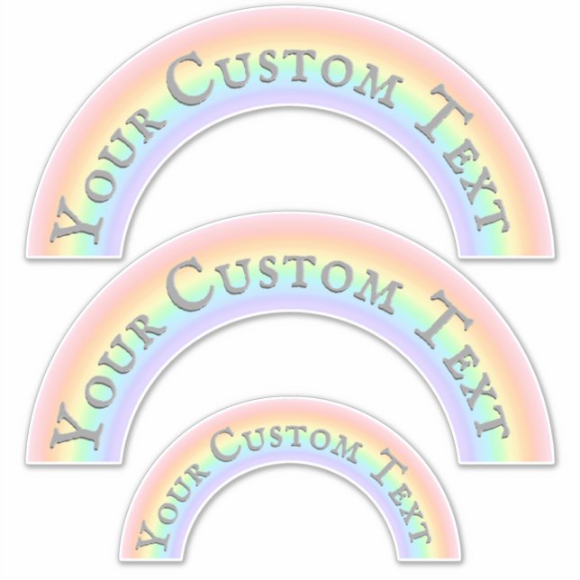 Custom Name or Text Set of 3 Rainbow Arch Sticker (Front)