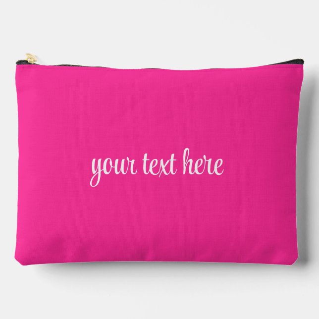 Custom Name Or Text Stylish Pink Template Best Accessory Pouch (Front)
