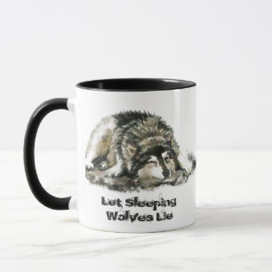 Custom Name or Text Wolf watercolor Animal Mug