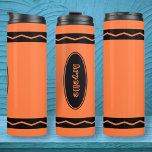 Custom Name Orange Crayon Travel Mug Drink Tumbler at Zazzle