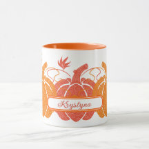 Custom Name Orange Pumpkins Fall Gift for Her