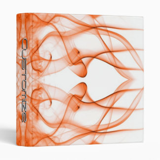 Custom Name Orange Smoke Symmetrical White 3 Ring Binder
