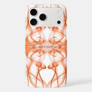 Custom Name Orange Smoke Symmetrical White iPhone 17 Pro Max Case