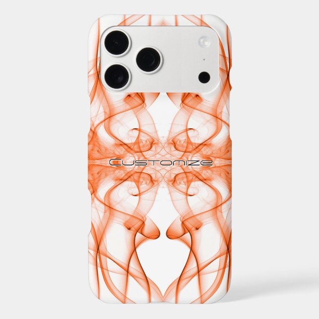 Custom Name Orange Smoke Symmetrical White Case-Mate iPhone Case (Back)