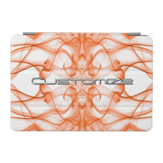 Custom Name Orange Smoke Symmetrical White iPad Mini Cover