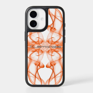 Custom Name Orange Smoke Symmetrical White iPhone 17 Case