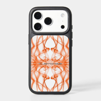 Custom Name Orange Smoke Symmetrical White iPhone 17 Pro Case