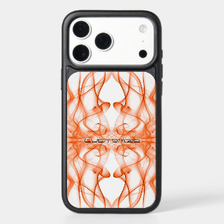 Custom Name Orange Smoke Symmetrical White iPhone 17 Pro Max Case