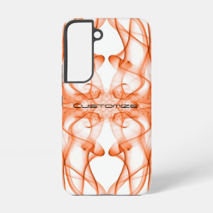Custom Name Orange Smoke Symmetrical White Samsung Galaxy S22 Case