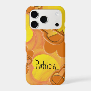 Custom Name Orange Yellow Hearts Artwork iPhone 17 Pro Case