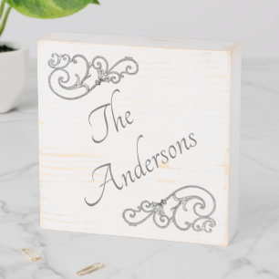 Custom Name Ornamental Wall or Door Wooden Box Sign