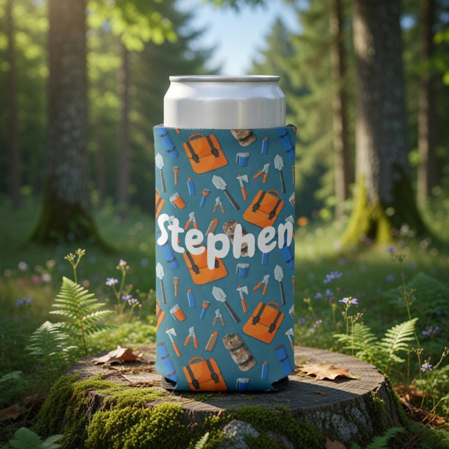 Custom Name Outdoor Gear Pattern Can Cooler (Creator Uploaded)