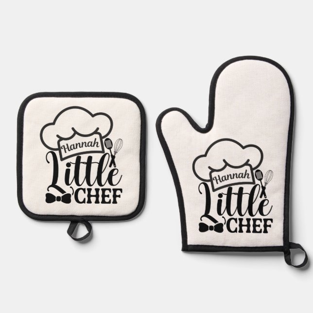 Custom name Oven Mitt & Pot Holder Set (Front)