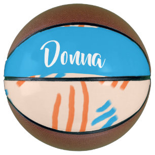 Custom name paint strokes patterned basketball