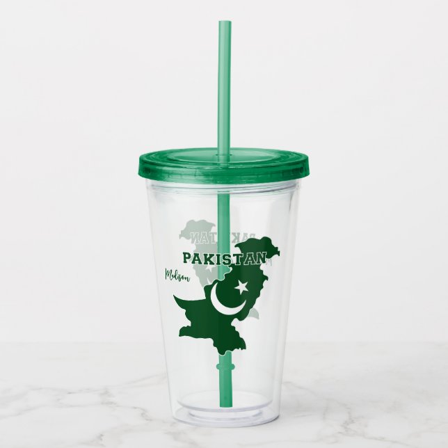 Custom Name Pakistan Acrylic Tumbler (Front)