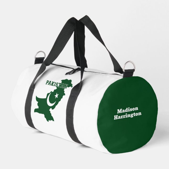 Custom Name Pakistan Duffle Bag (Left Corner)
