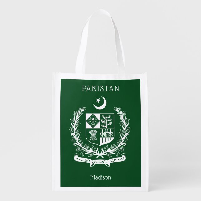Custom Name Pakistan Grocery Bag (Front)
