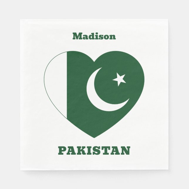 Custom Name Pakistan Napkins (Front)