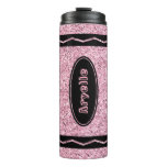 Custom Name Pale Pink Glitter Crayon Drink Tumbler at Zazzle