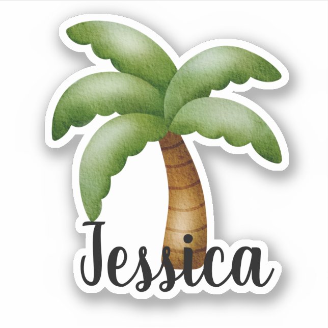 CUSTOM NAME PALM TREE STICKER (Front)