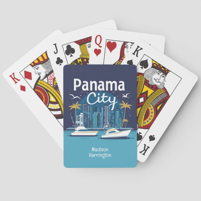 Custom Name Panama City Poker Cards (Back)