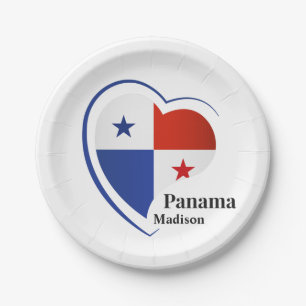 Custom Name Panama Love Paper Plates
