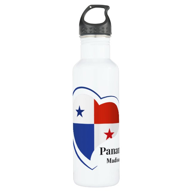 Custom Name Panama Love Stainless Steel Water Bottle (Front)