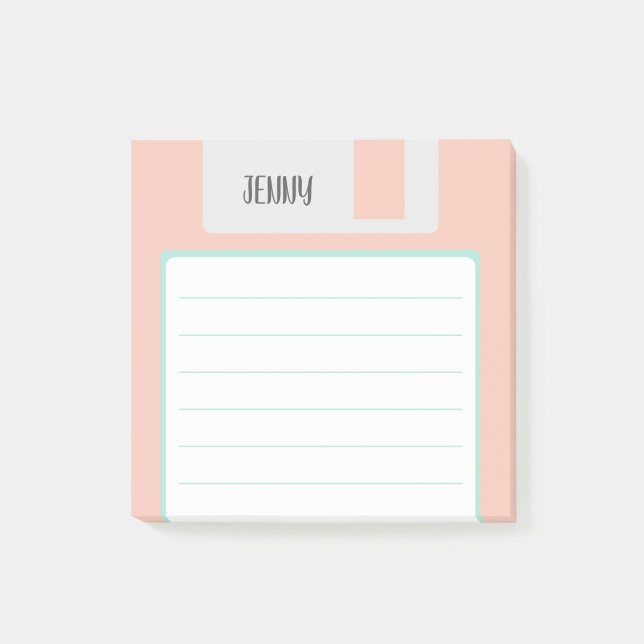 Custom Name Pastel Floppy Disk, Y2K Aesthetic Post-it Notes (Creator Uploaded)